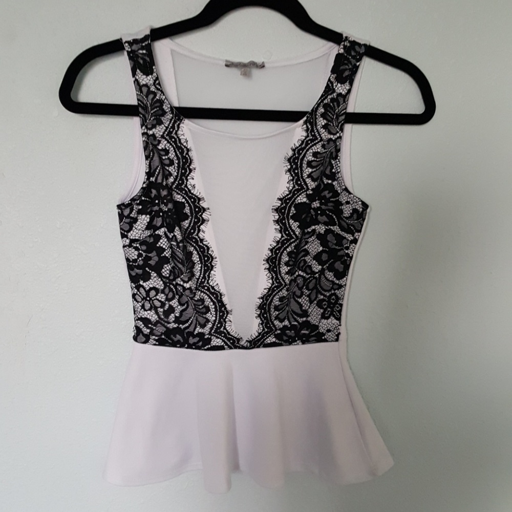 White Peplum Lace top
